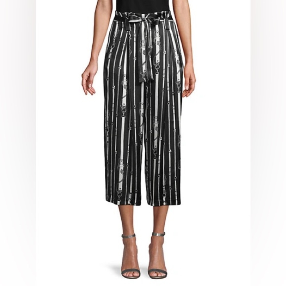 L'Agence Samira Paperbag Wide-Leg Silk Pants Size 2